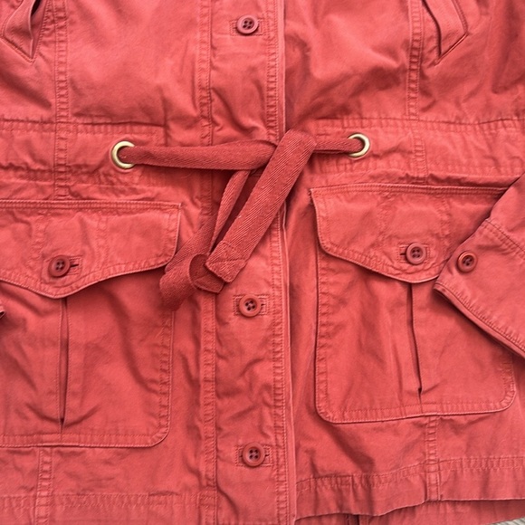 L.L. Bean | Coral Orange 100% Cotton Light Weight Jacket Size Large - Picture 3 of 12
